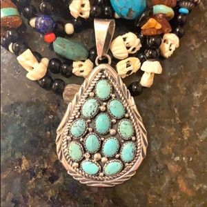 🥰WOW! Choctaw sterling silver & turquoise pendant